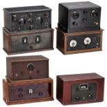 7 Röhrenradios1) Owin E54, um 1928, 4 Röhren, Batteriebetrieb, Langwelle und Mittelwelle, für