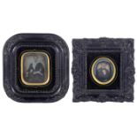 2 Daguerreotypien, um 1840-50Beide Daguerreotypien noch ungeöffnet, bei beiden sollte das Deckglas