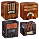 4 Röhrenradios1) Murphy Radio Typ A98, 1945, England, 5 Röhren, Bakelitgehäuse. - 2) Saba 330WL,