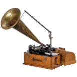 Phonograph "Edison Suitcase Home" Modell A, um 1898Serien-Nr. H24591, für 2-Minuten-Walzen,