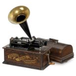 Edison Home Phonograph Modell B, um 1906Für 2- und 4-Minuten-Walzen, Serien-Nr. 216495, Schalldose