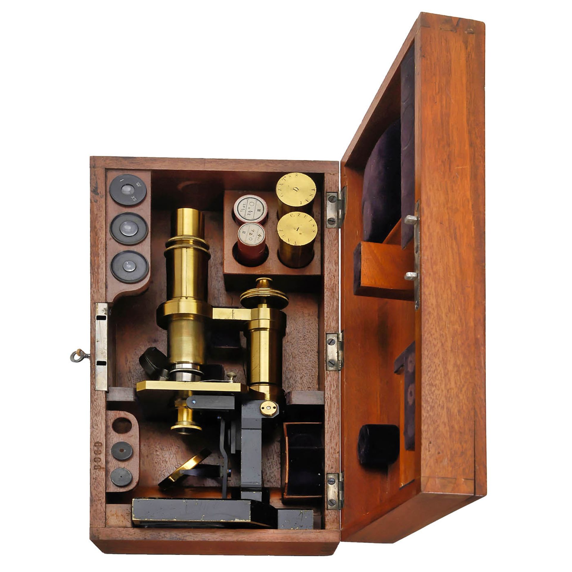 Forschungsmikroskop von Carl Zeiss, um 1886Signiert auf Tubusträger: C. Zeiss, Jena. Serien-Nr. - Image 3 of 3