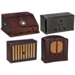 2 Telefunken-Radios und 2 Lautsprecher, um 1930Telefunken Deutschland. 1) 40W Spezial, 1930, 5-