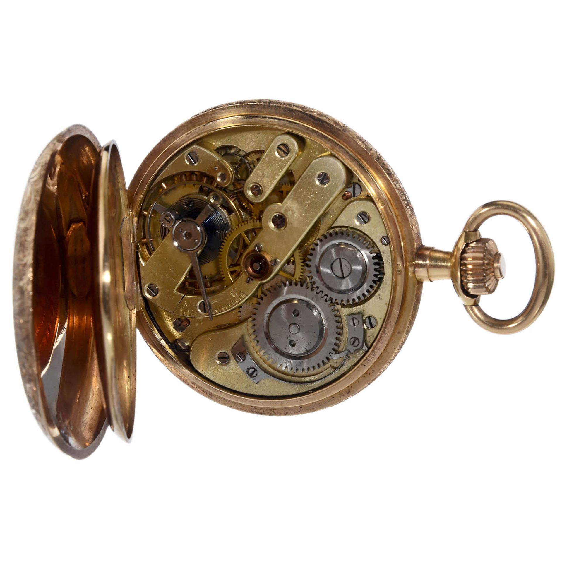 Goldene Taschenuhr (18 Karat) von Dubois, um 1885Genf, Schweiz. Nr. 72950, Sprungdeckel, - Bild 2 aus 6