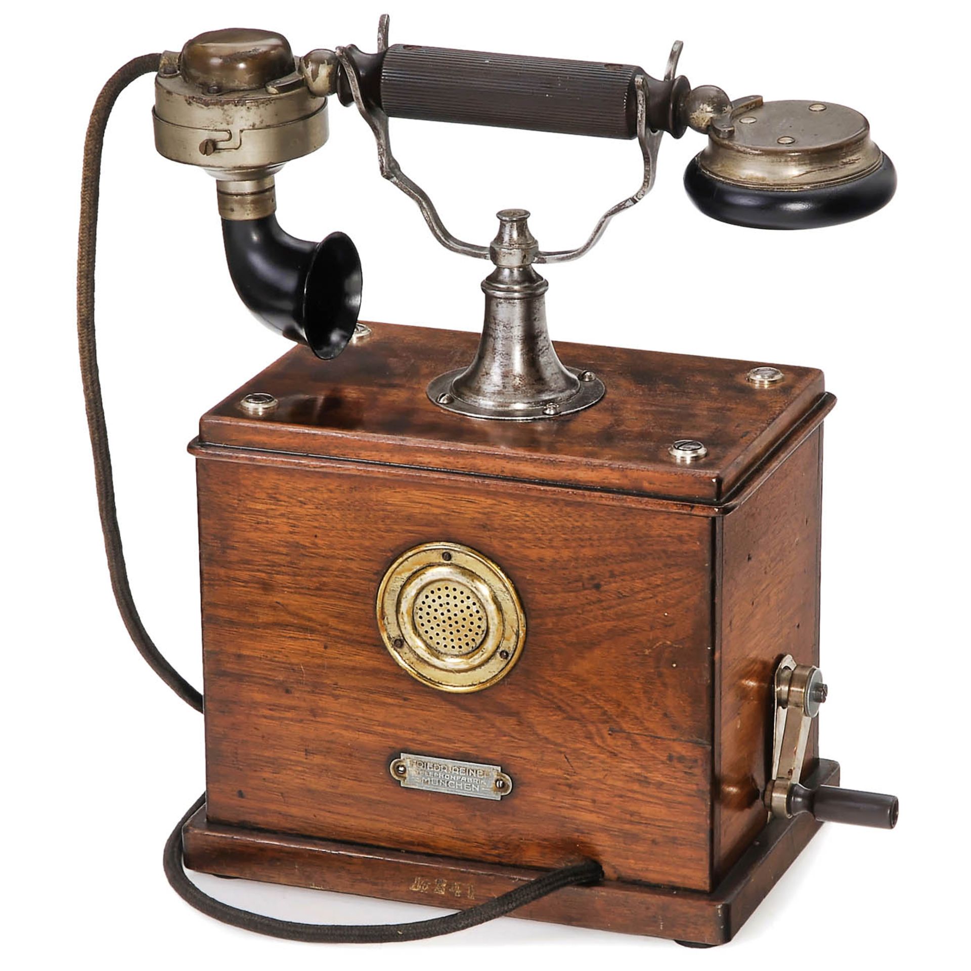 Deutsches Tischtelephon von Friedrich Reiner, um 1908Modell OB 08, Friedrich Reiner