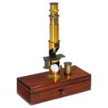 Französisches Trommelmikroskop von Oberhaeuser, um 1855Innerer Tubus signiert: "Georges Oberhaeuser,