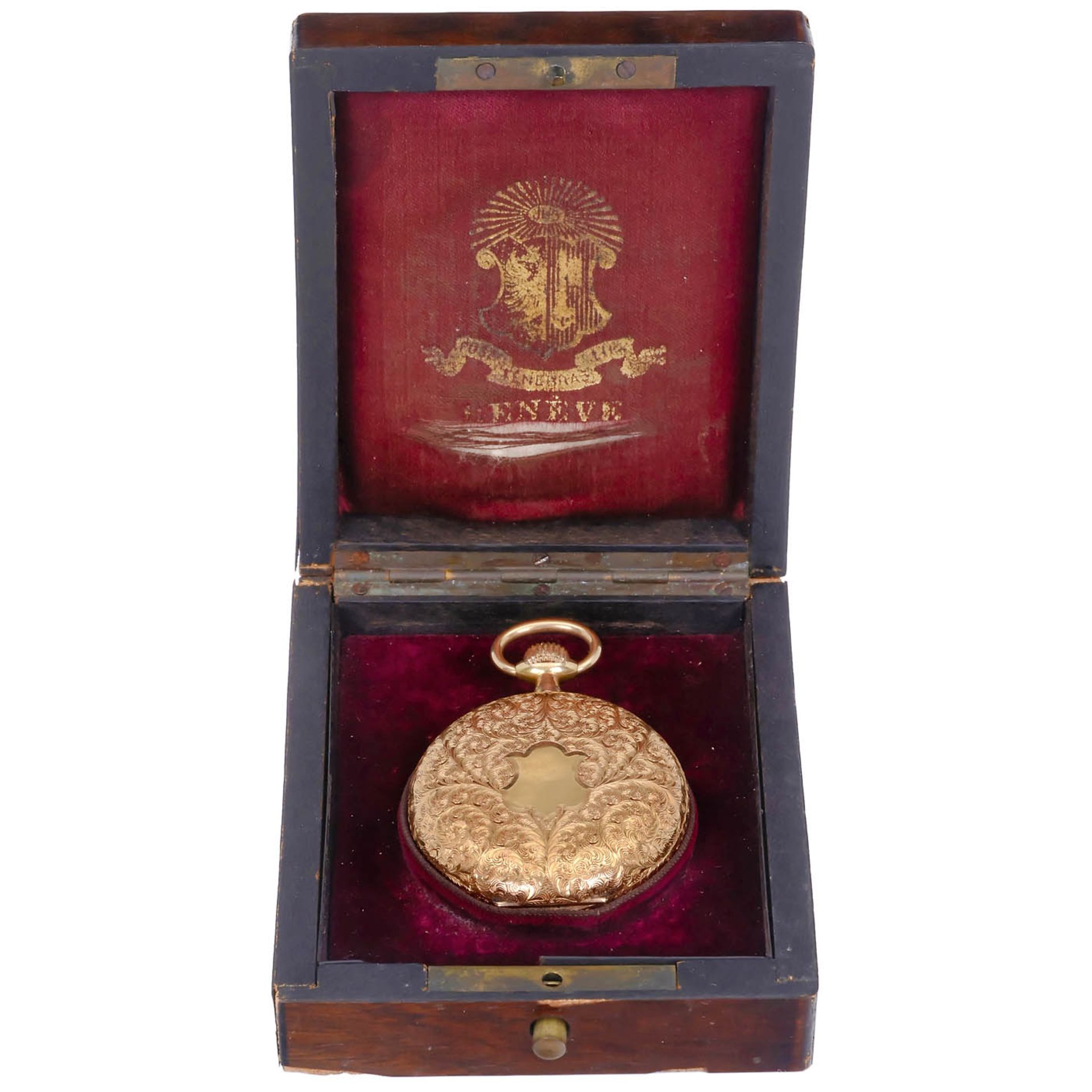 Goldene Taschenuhr (18 Karat) von Dubois, um 1885Genf, Schweiz. Nr. 72950, Sprungdeckel, - Bild 6 aus 6