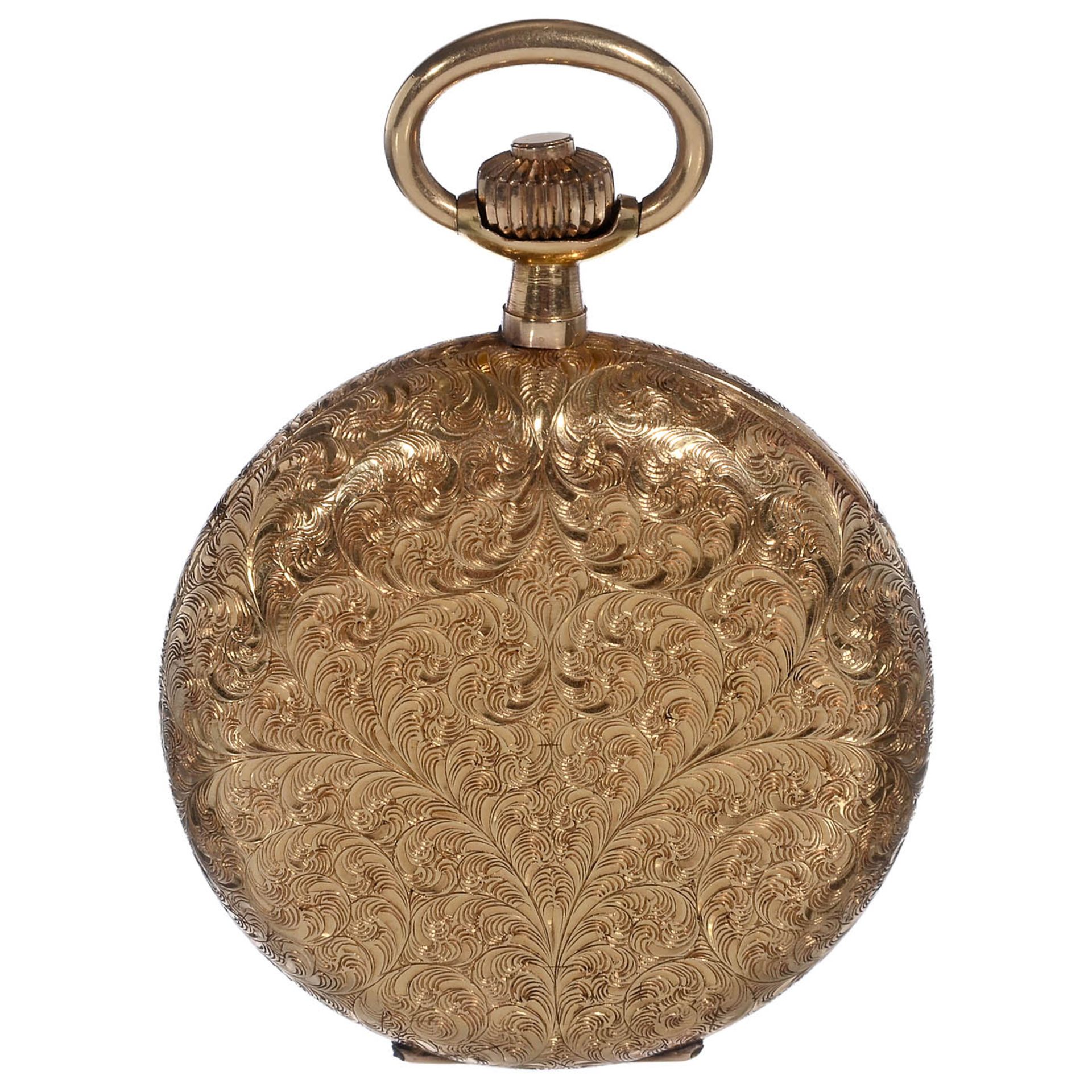 Goldene Taschenuhr (18 Karat) von Dubois, um 1885 Genf, Schweiz. Nr. 72950, Sprungdeckel, - Bild 4 aus 6