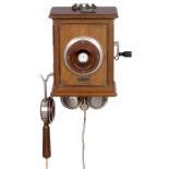 Wandtelephon von Siemens & Halske, ab 1893 Siemens & Halske, Berlin. Fernsprechgerät für
