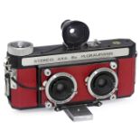 Rollfilm-Stereokamera für 6 x 6 cm Graumann, Deutschland. Gehäuse von Lomography, modifiziert mit