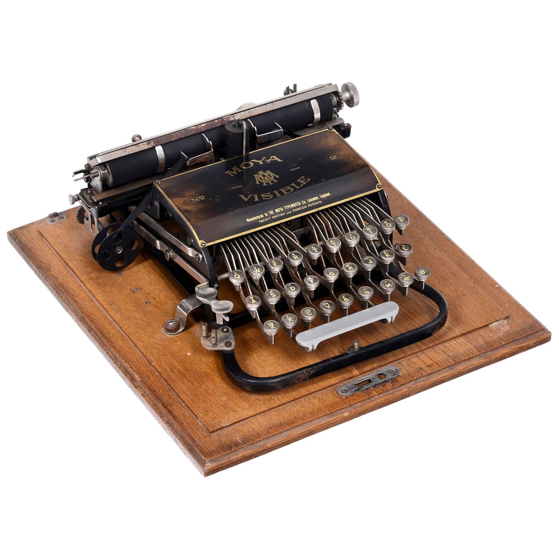 "Moya Visible No. 2", 1905 Moya Typewriter Company of Leicester, England. Kleine englische