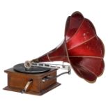 Standard Talking Machine Style X Gramophone, um 1909 Chicago/New York, USA. Eichengehäuse mit