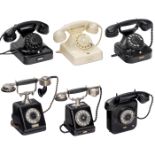 6 deutsche Telephone mit Wählscheiben 1) Tischapparat SA 19, ab 1919, Siemens & Halske,