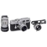 3 Objektive für Leica M Leitz, Wetzlar. 1) Summaron 2,8/35 mm, Nr. 2050815, um 1964, Glas sauber,