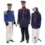 3 deutsche Postuniformen, um 1900 1) Uniform der Kaiserlichen Reichspost, Rock für Ober-