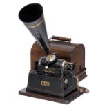 Edison Gem Phonograph Modell B, um 1906 Für 2-Minuten-Walzen, Serien-Nr. 266611, Schalldose Modell