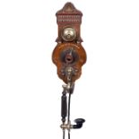 Haustelephon von L.M. Ericsson, um 1895 Linienwähler für 10 Leitungen, mit Wecker, Handapparat mit