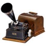 Edison Gem Phonograph Modell A, um 1904 Für 2-Minuten-Walzen, Serien-Nr. 112903, Schalldose Modell