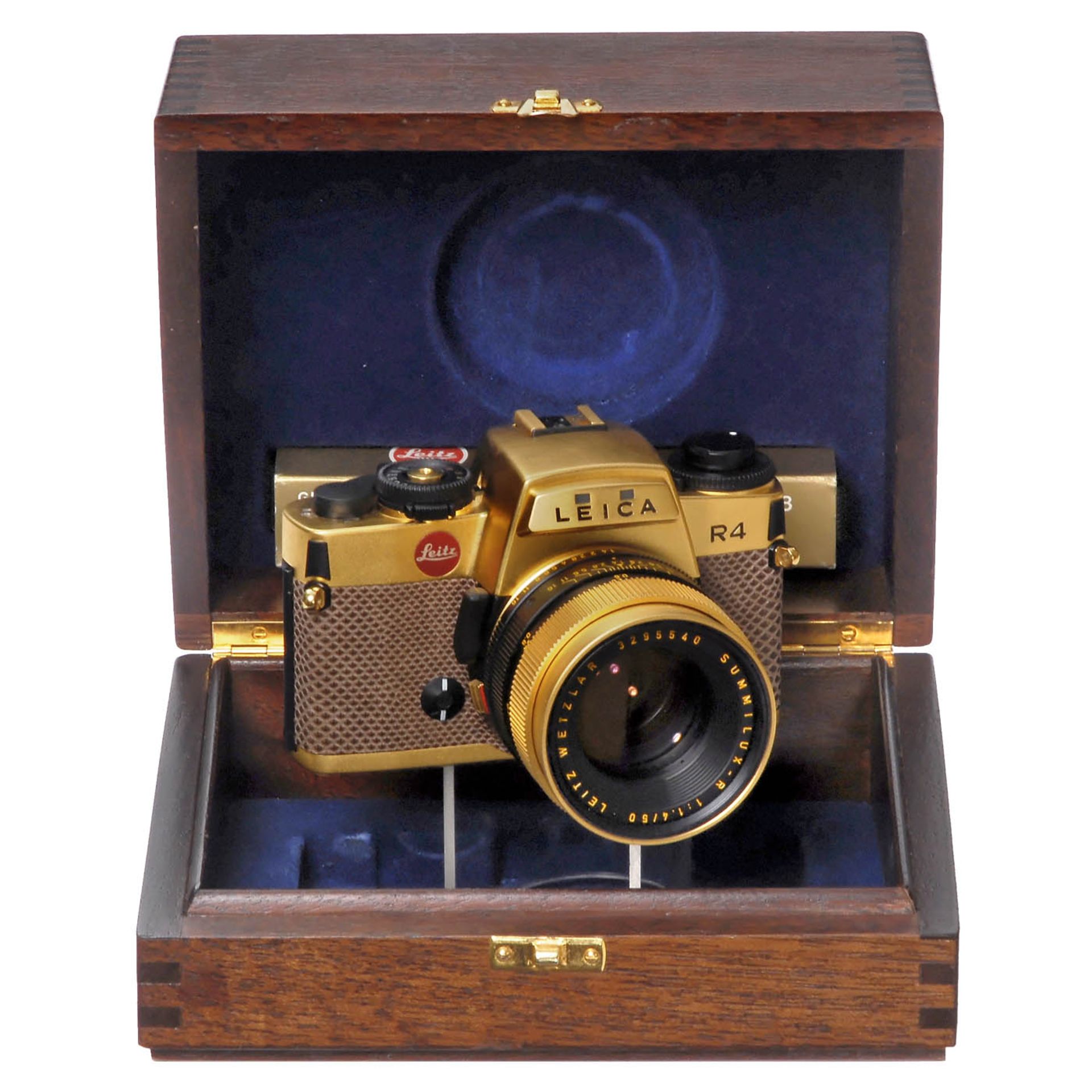 Leica R4 Gold, 1984 Leitz, Portugal. Sonder-Nr. L 004, Serien-Nr. 1651259, Objektiv Leitz Wetzlar - Bild 2 aus 2