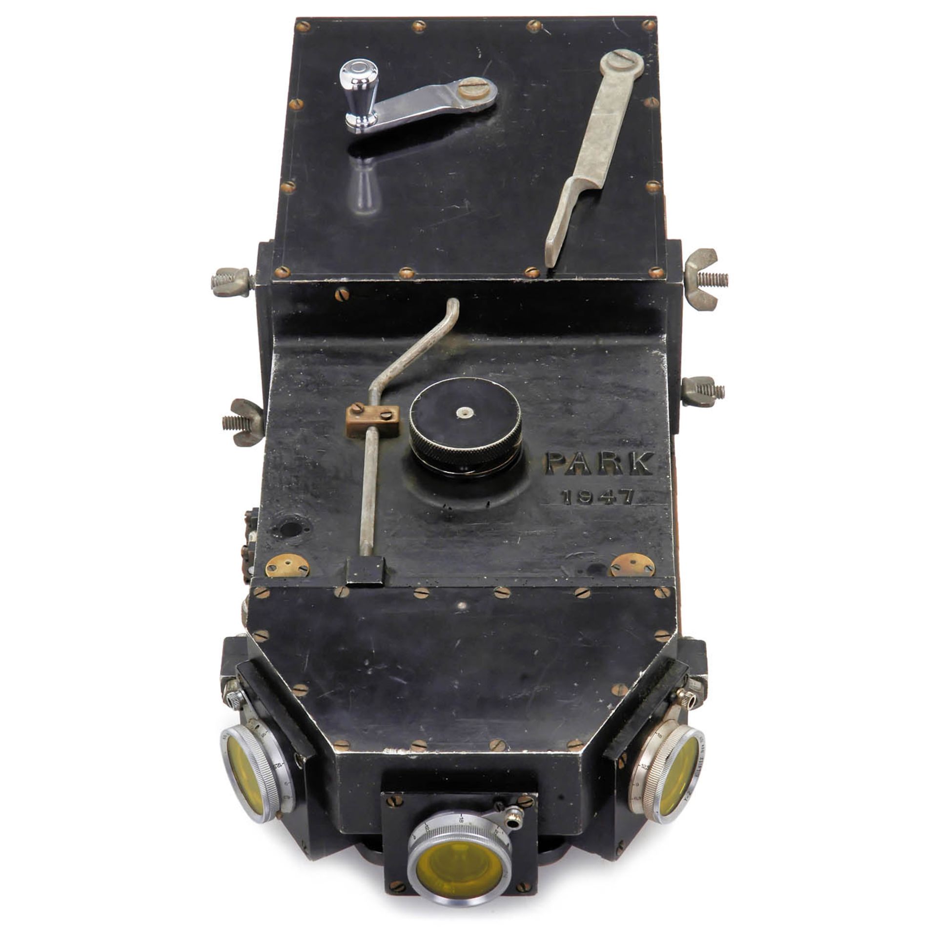 Luftbildkamera Parker mit 3 Leica-Optiken USA. Schweres Metallguß-Gehäuse mit erhabenem - Image 2 of 7