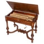 Harfen-Walzenpiano Andersson, um 1890 Bestiftete Holzwalze für 12 Melodien, Walzenbreite 64 cm, 18