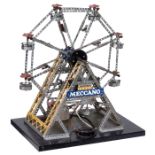 Schaufenster-Modell Meccano eines Riesenrads, um 1970 Gebaut aus Original-Meccano-Teilen, mit