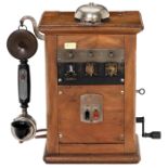 Klappenschrank Modell 07, 1907 Für Telephonanlagen mit einer Amtsleitung und 2 Nebenstellen,