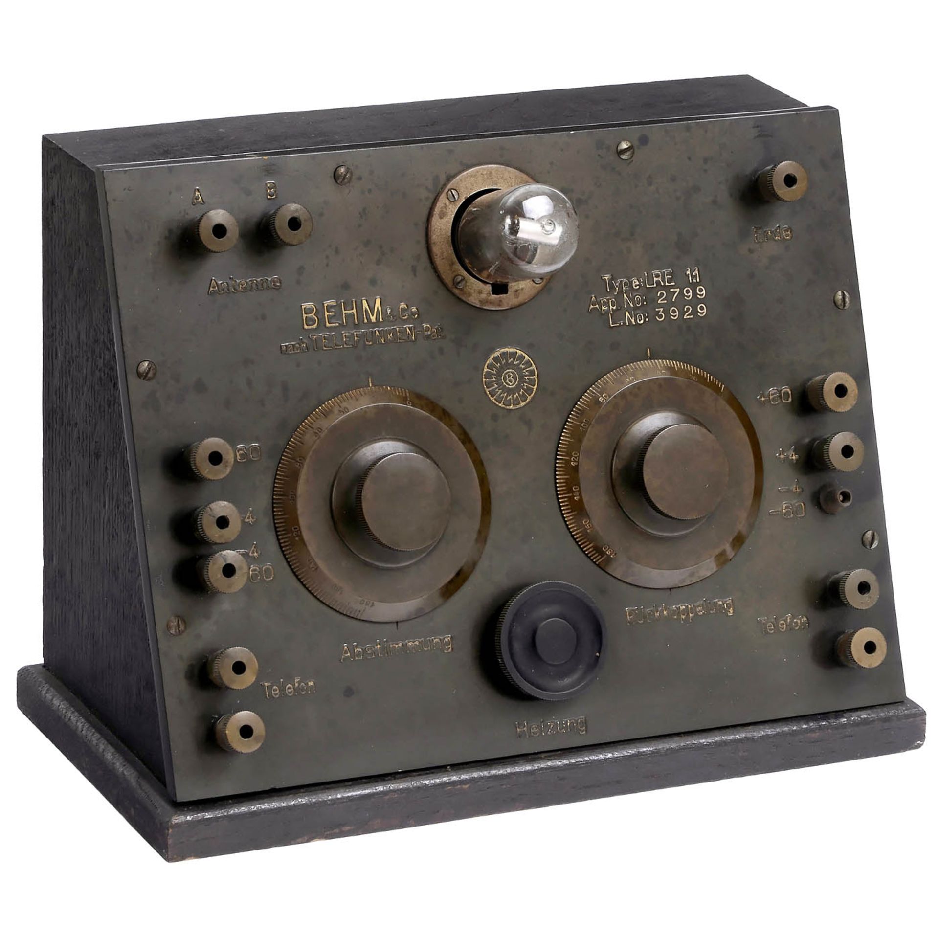 Radioempfänger Behm Modell LRE 11, um 1924 Behm & Co, Radio-Gesellschaft, Berlin. Apparat Nr.