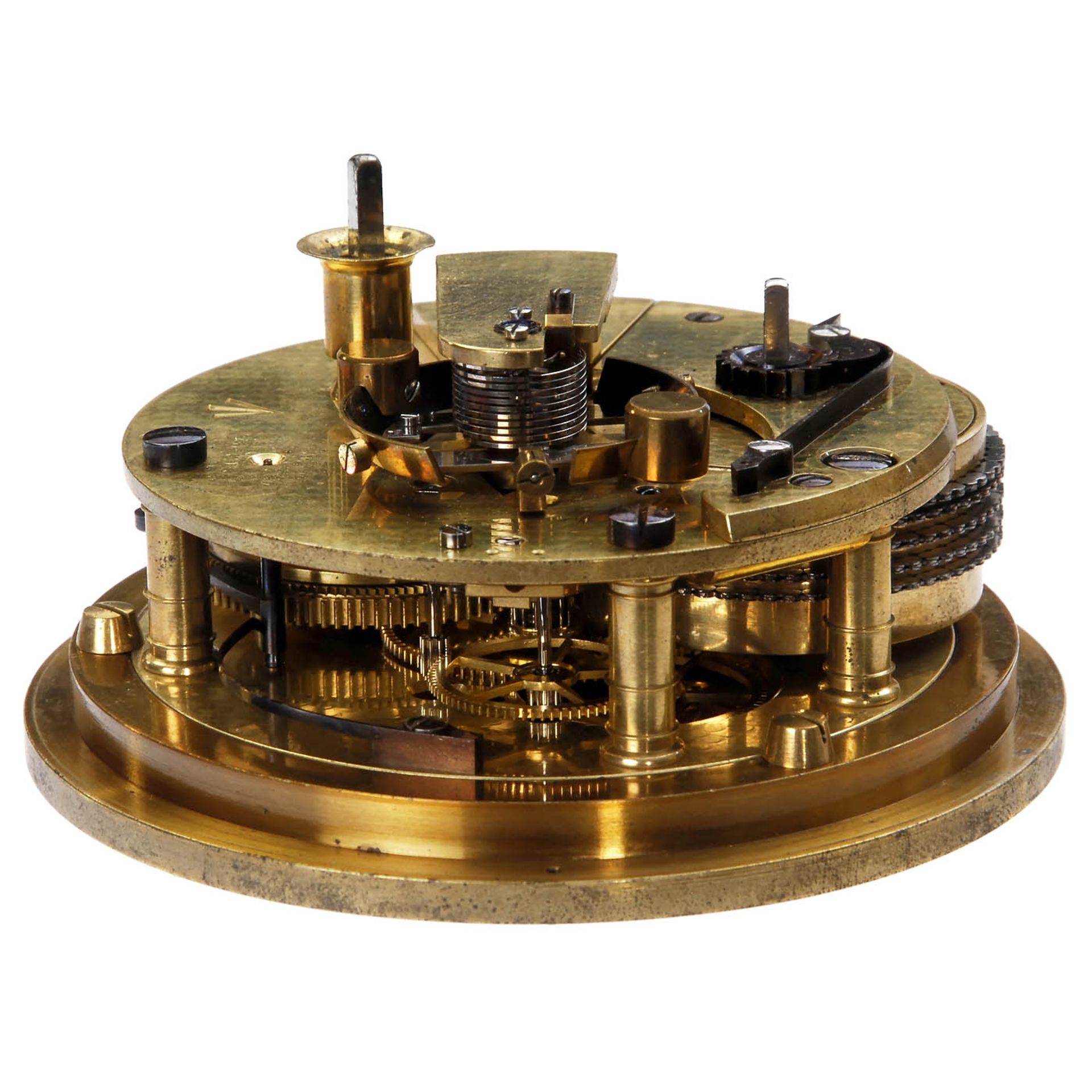 Schiffschronometer von John Fletcher, um 1865 Mahagonikasten (Deckel fehlt), gemarkt auf Plakette - Image 3 of 3