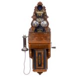 Ericsson-Wandtelephon mit Helikal-mikrophon, um 1880 L.M. Ericsson, Stockholm, Schweden.