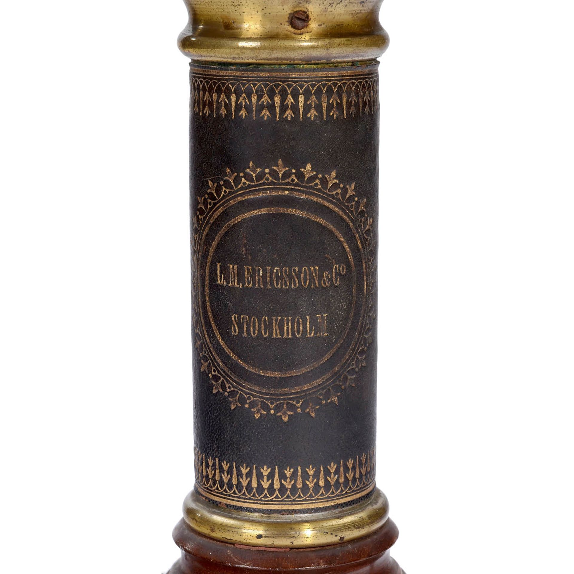 Telephon mit Anrufpfeife "L.M. Ericsson", 1878 (!) Fernsprecher in Stempelform, gedrechseltes - Bild 4 aus 4