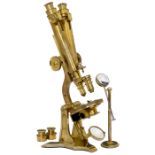 Binokulares Mikroskop von Henry Crouch, London, um 1870 Signiert "H. Crouch, 51 London Wall,