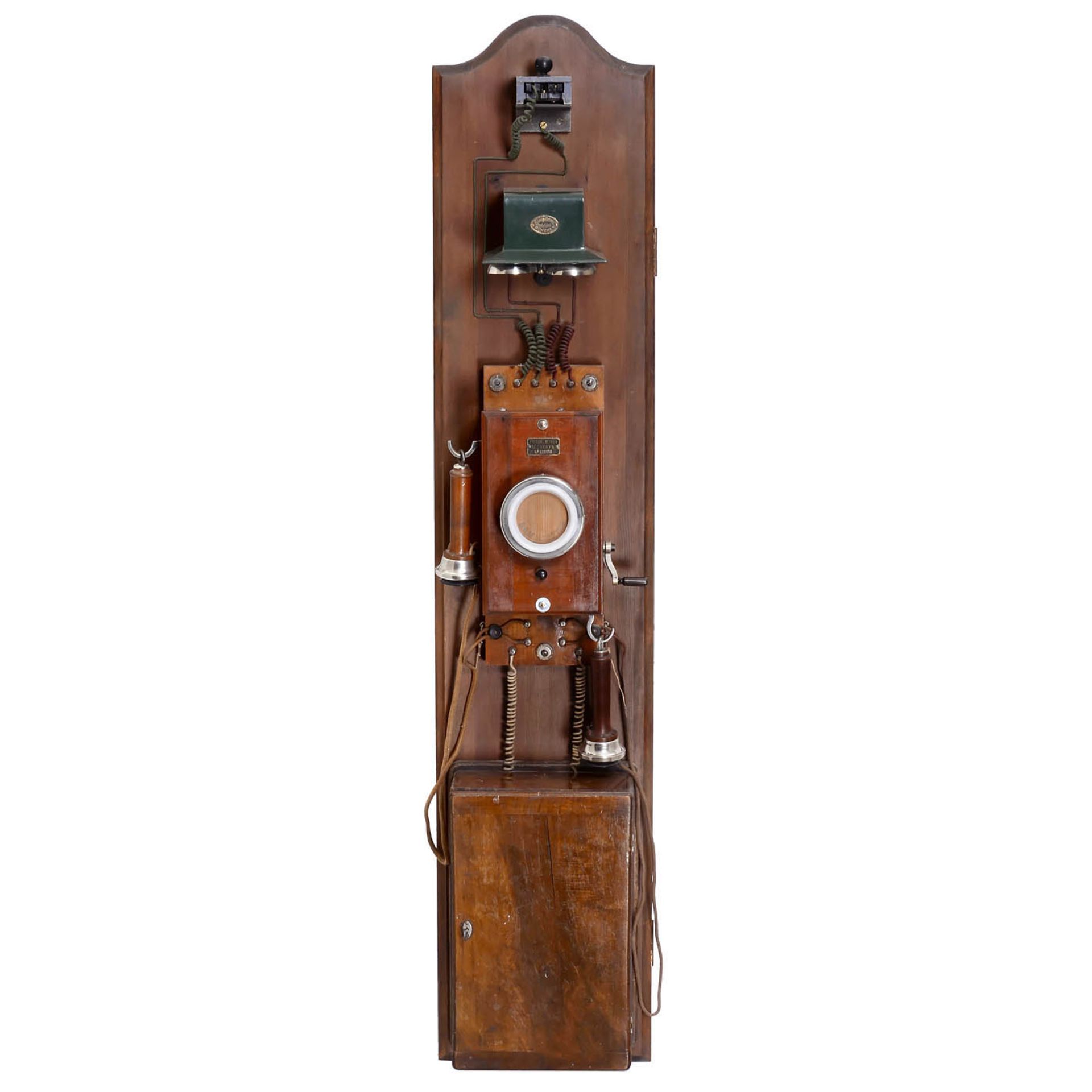 Bavarian Wall-mounted Telephone Station by Reiner, 1892 onwards - Image 2 of 4