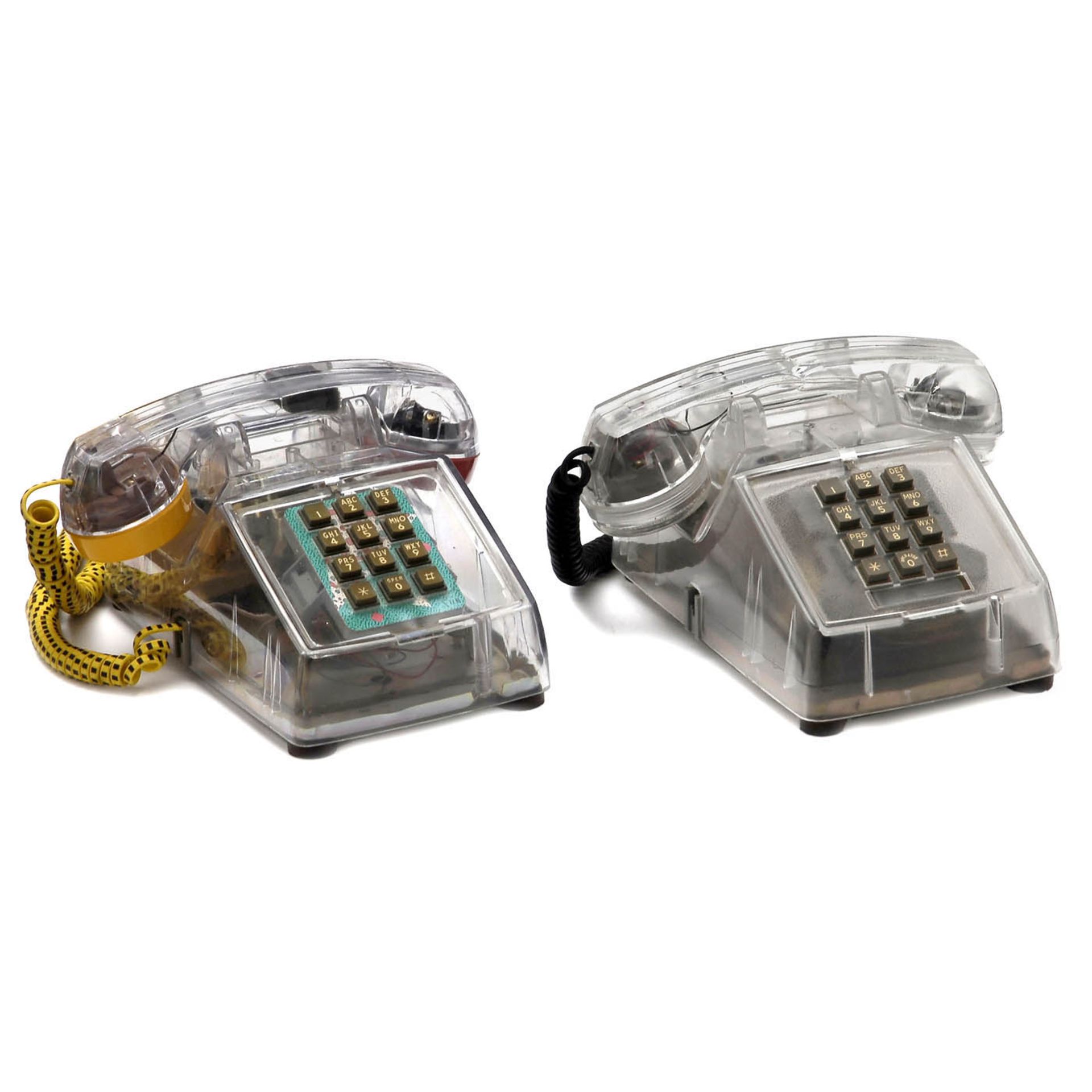 Ten Telephones in Transparent Cases - Image 4 of 6