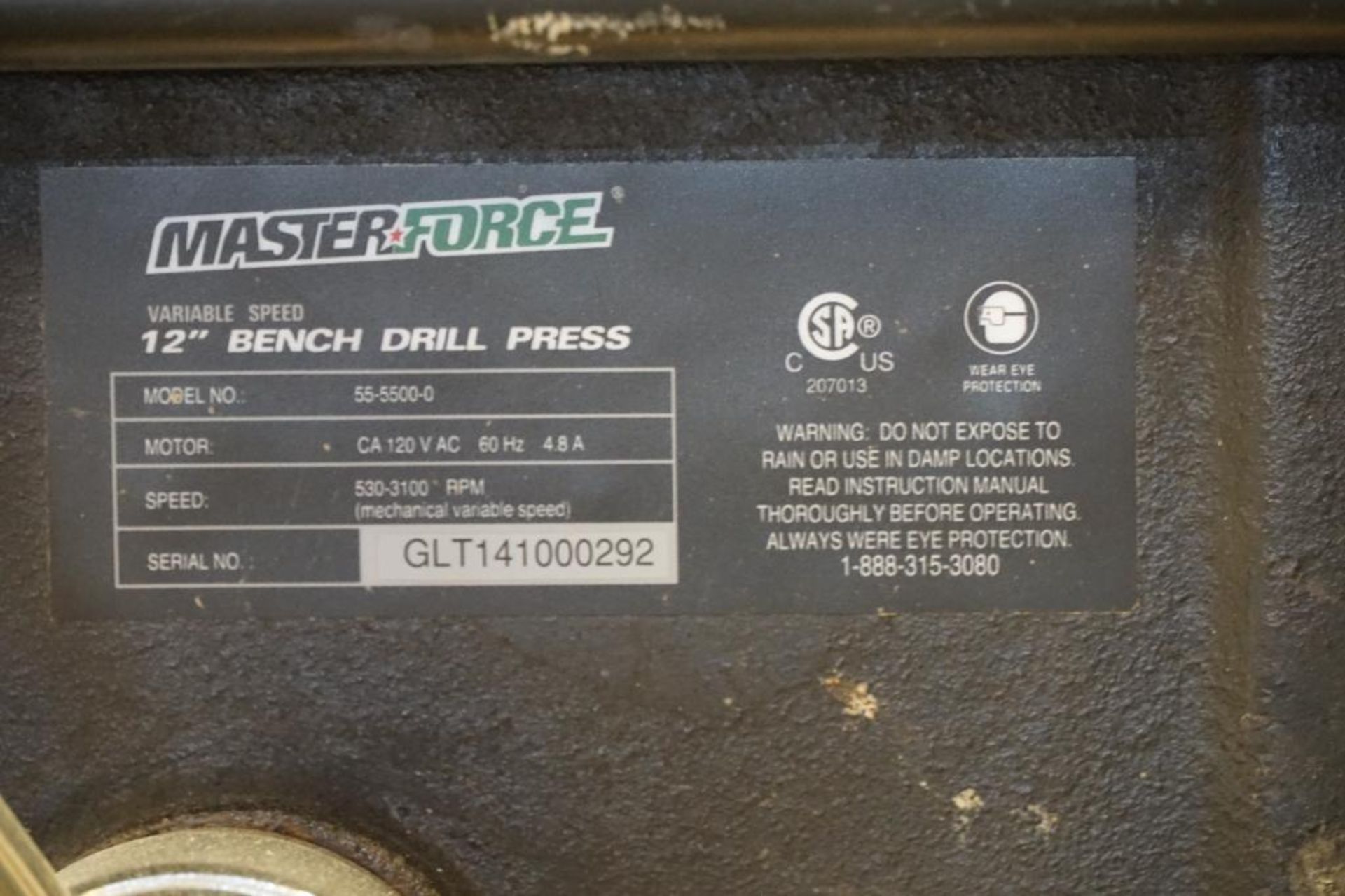 Masterforce 12 in. Bench Drill Press with Laser - Image 7 of 9