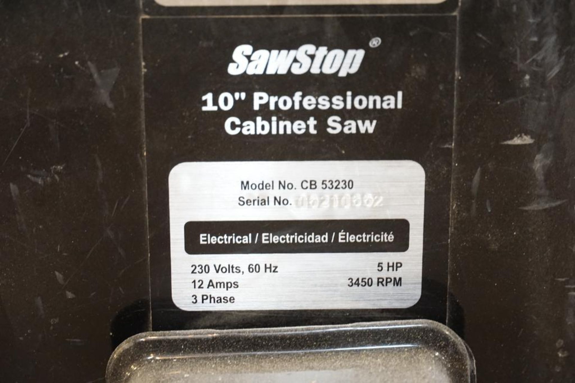 SawStop 10 in. Professional Cabinet Saw - Image 14 of 14
