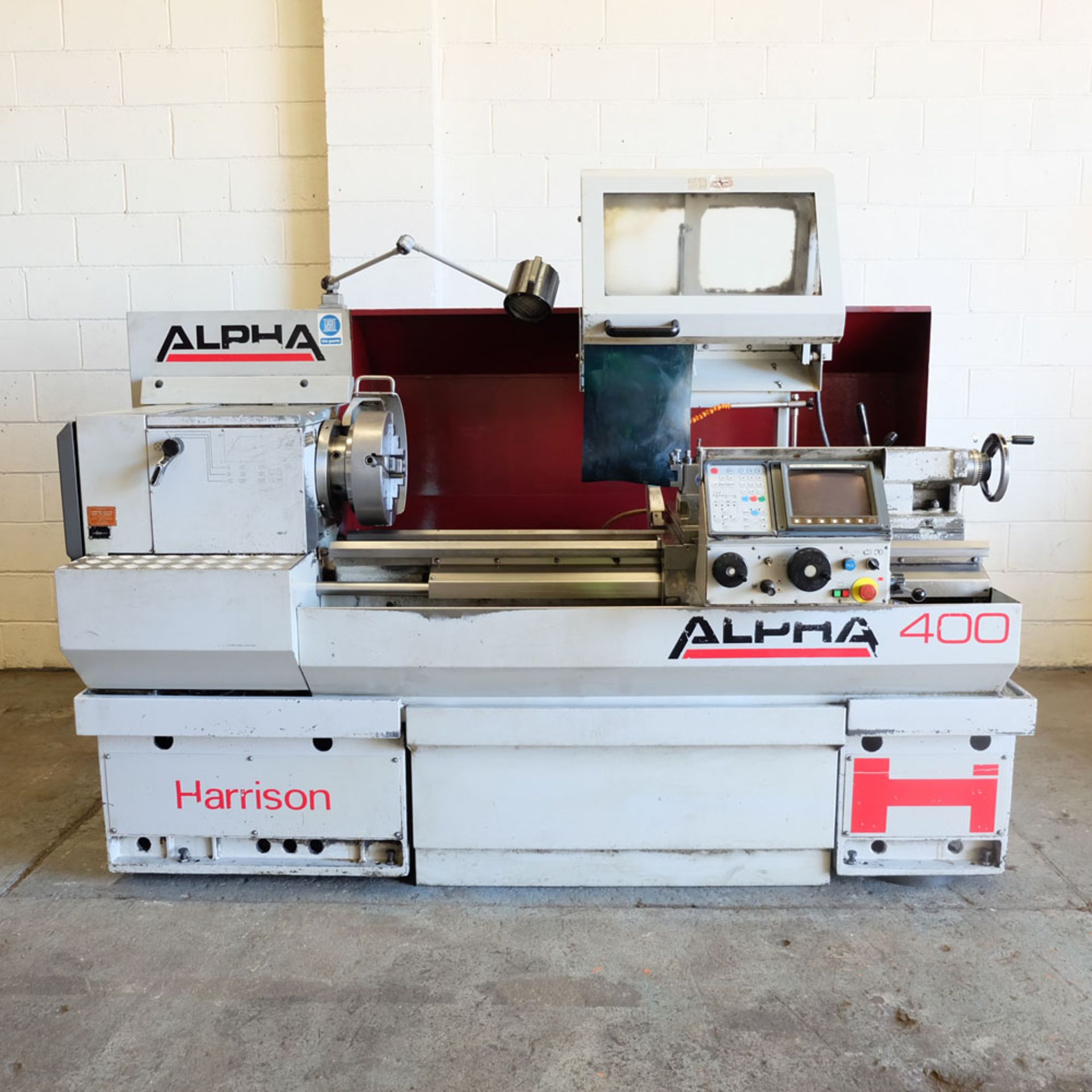 Harrison Alpha 400 CNC Lathe. Swing Over Bed: 400mm. Between Centres: 1250mm. Speeds: 15-2500rpm.