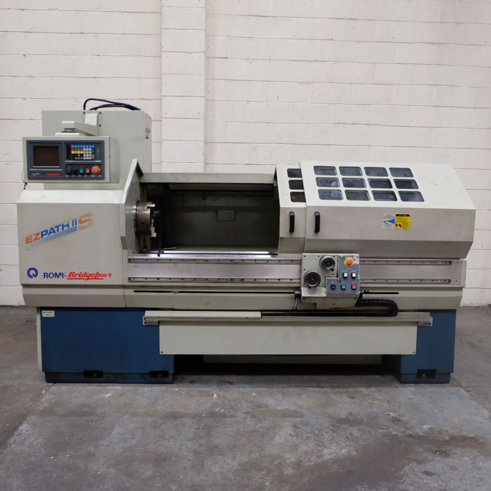 Bridgeport Romi EZ Path IIS V3 CNC Centre Lathe. DX32R 2 Axis Control. Swing Over Bed: 20".