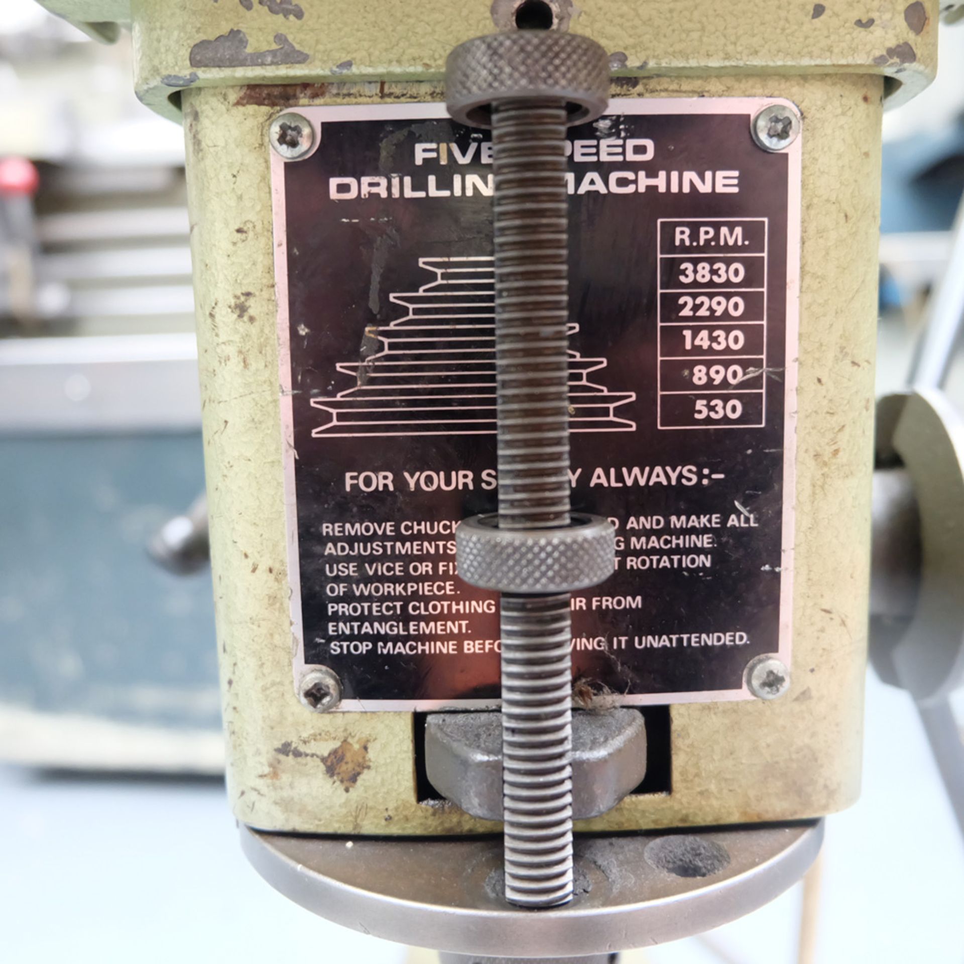 Startrite Mecury 5 Speed Bench Drill.  Speeds 530 - 3830rpm. 3 Phase. - Image 3 of 5