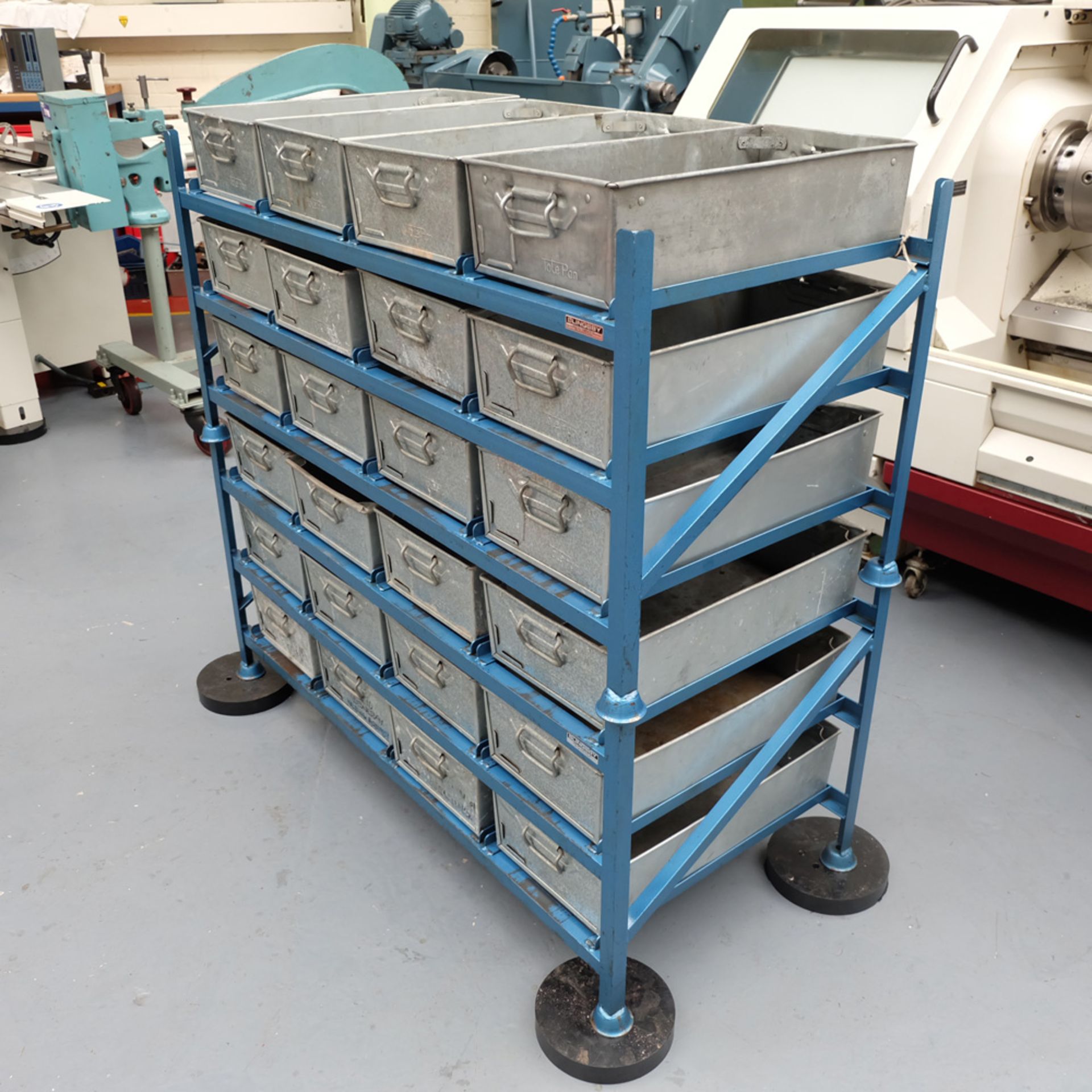 Galvanised Tote Pans on Two Stands. 24 x Galvanised Tote Pans - Image 2 of 6