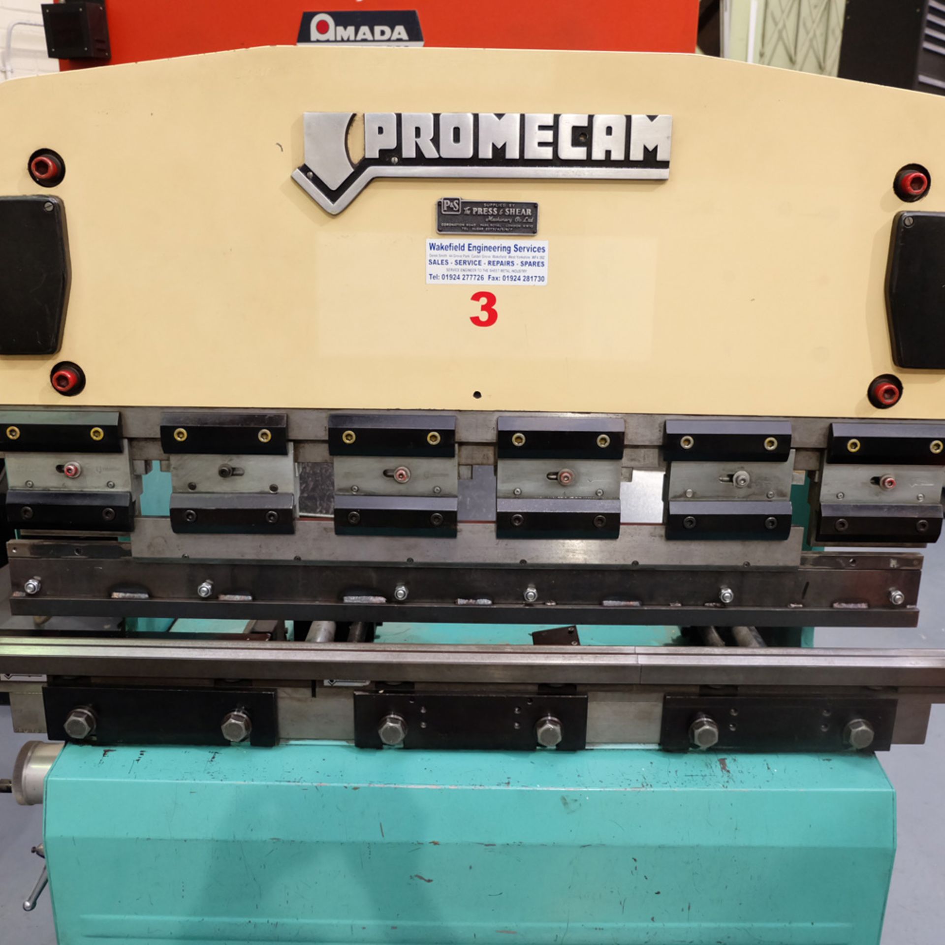 Promecam Type RG-25-12 Hydraulic Press Brake. Capacity 1200mm x 25 Ton. Light Guards. - Image 2 of 8