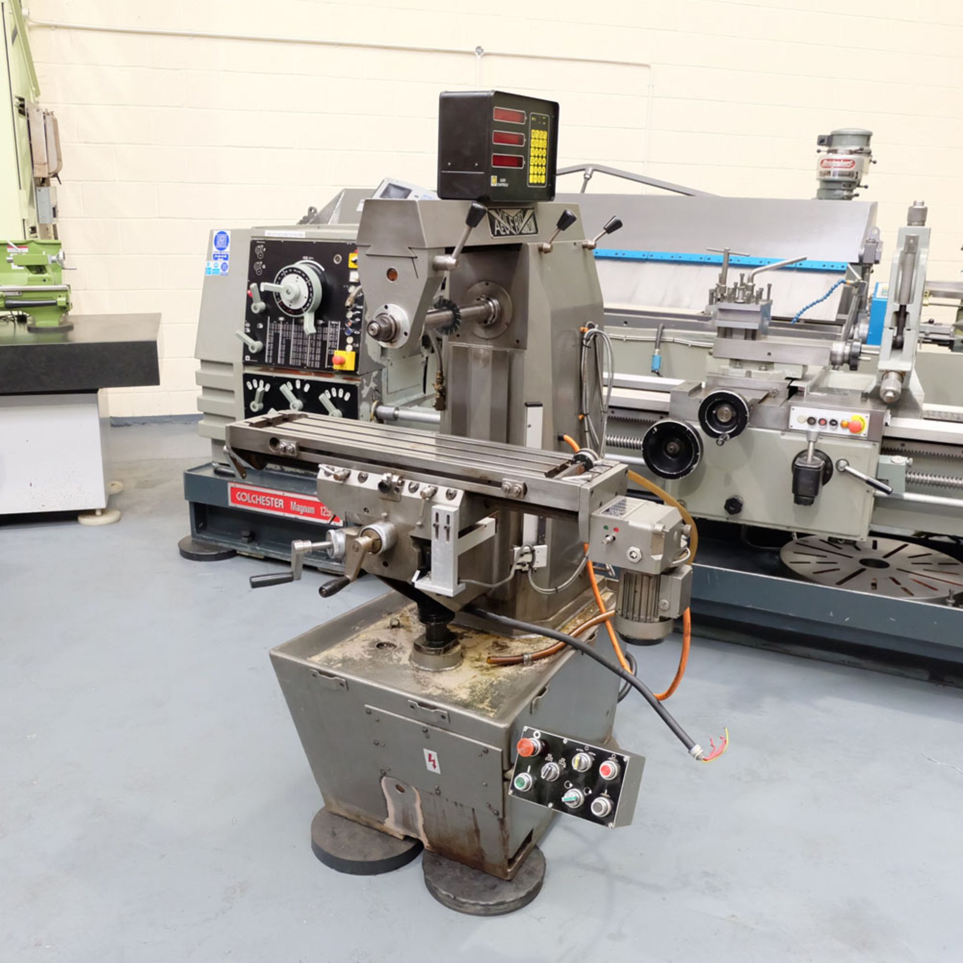 Viceroy Type AEW Horizon Horizontal Milling Machine. Taper 30 ISO. 2 Axis Digital Readout.