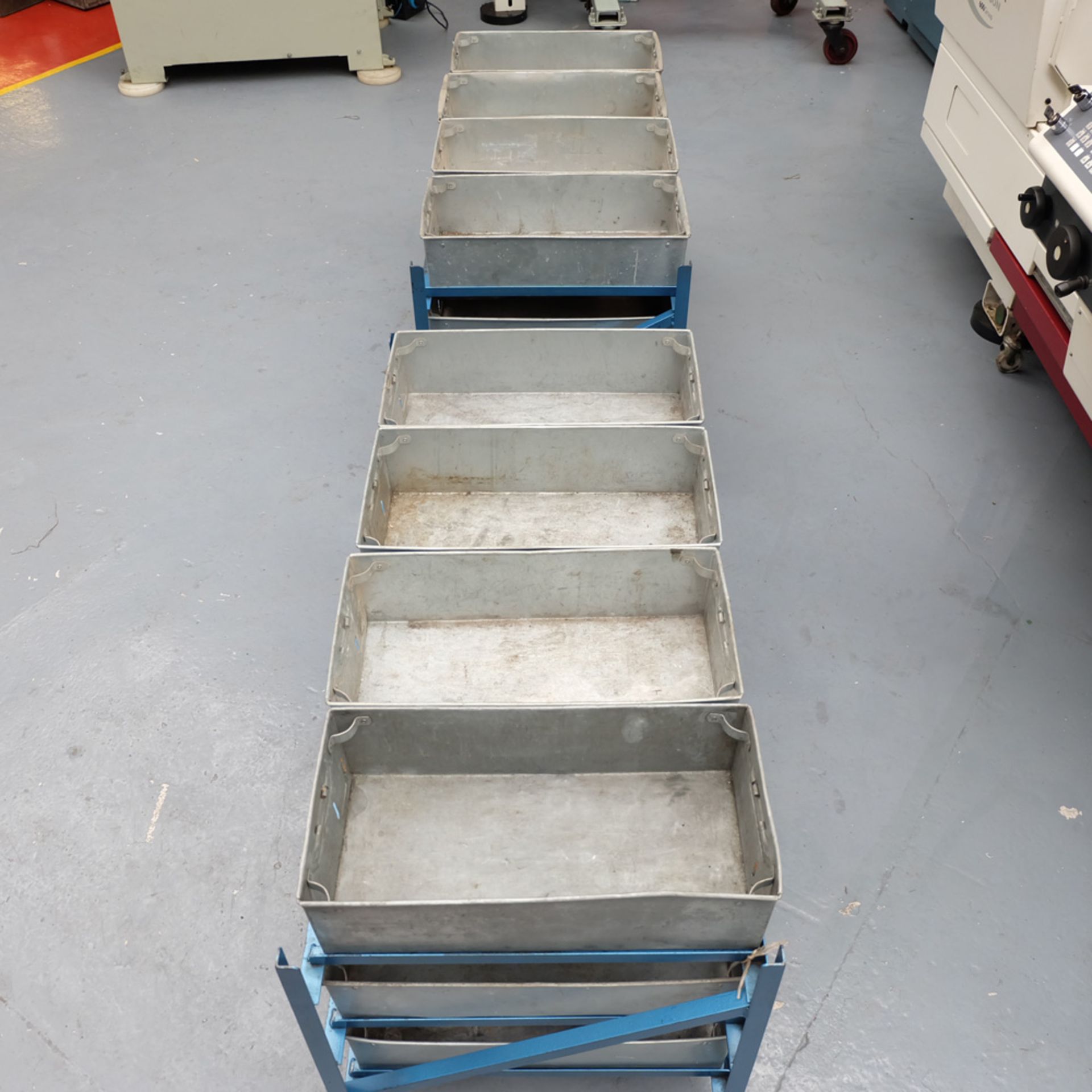 Galvanised Tote Pans on Two Stands. 24 x Galvanised Tote Pans - Image 6 of 6