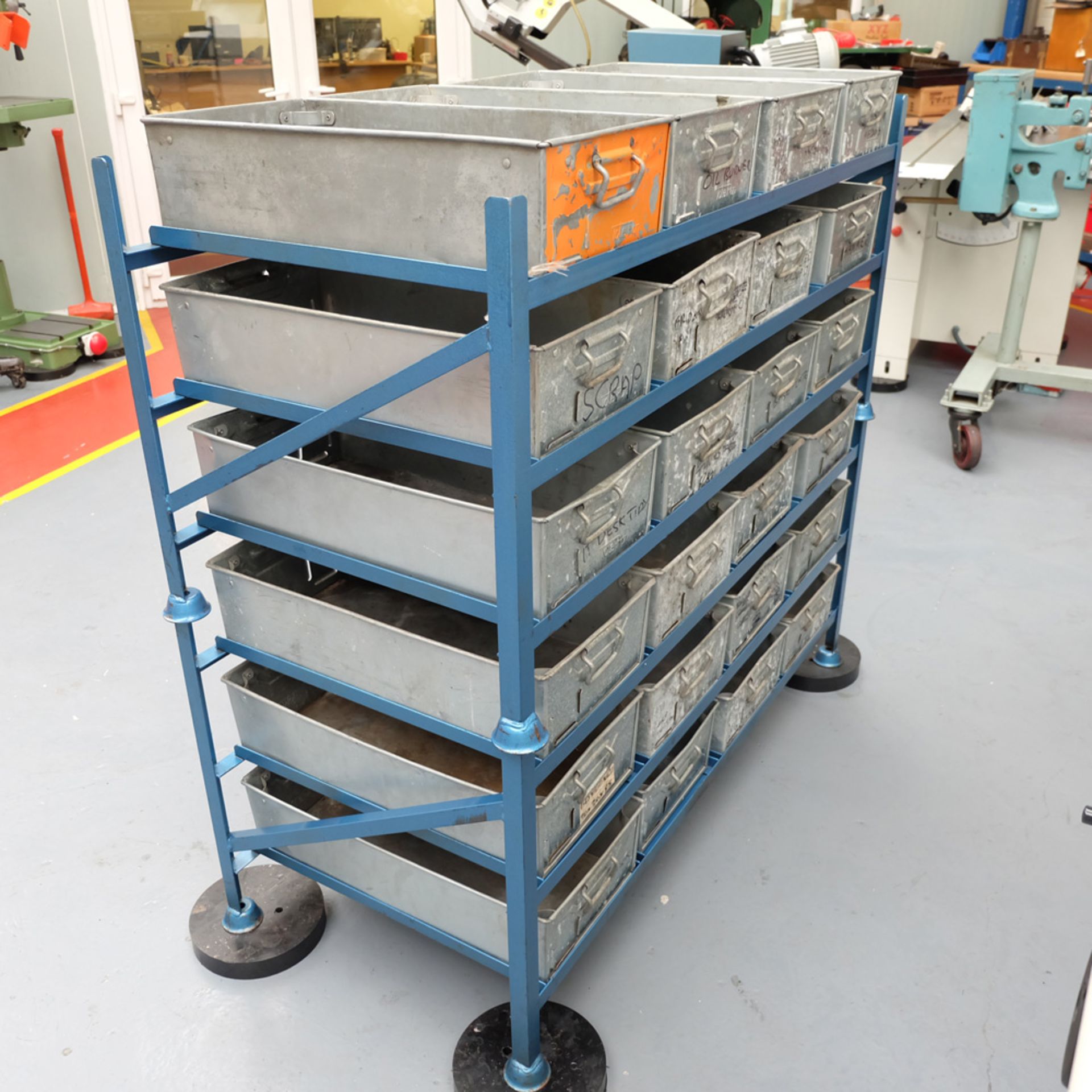 Galvanised Tote Pans on Two Stands. 24 x Galvanised Tote Pans - Image 3 of 6