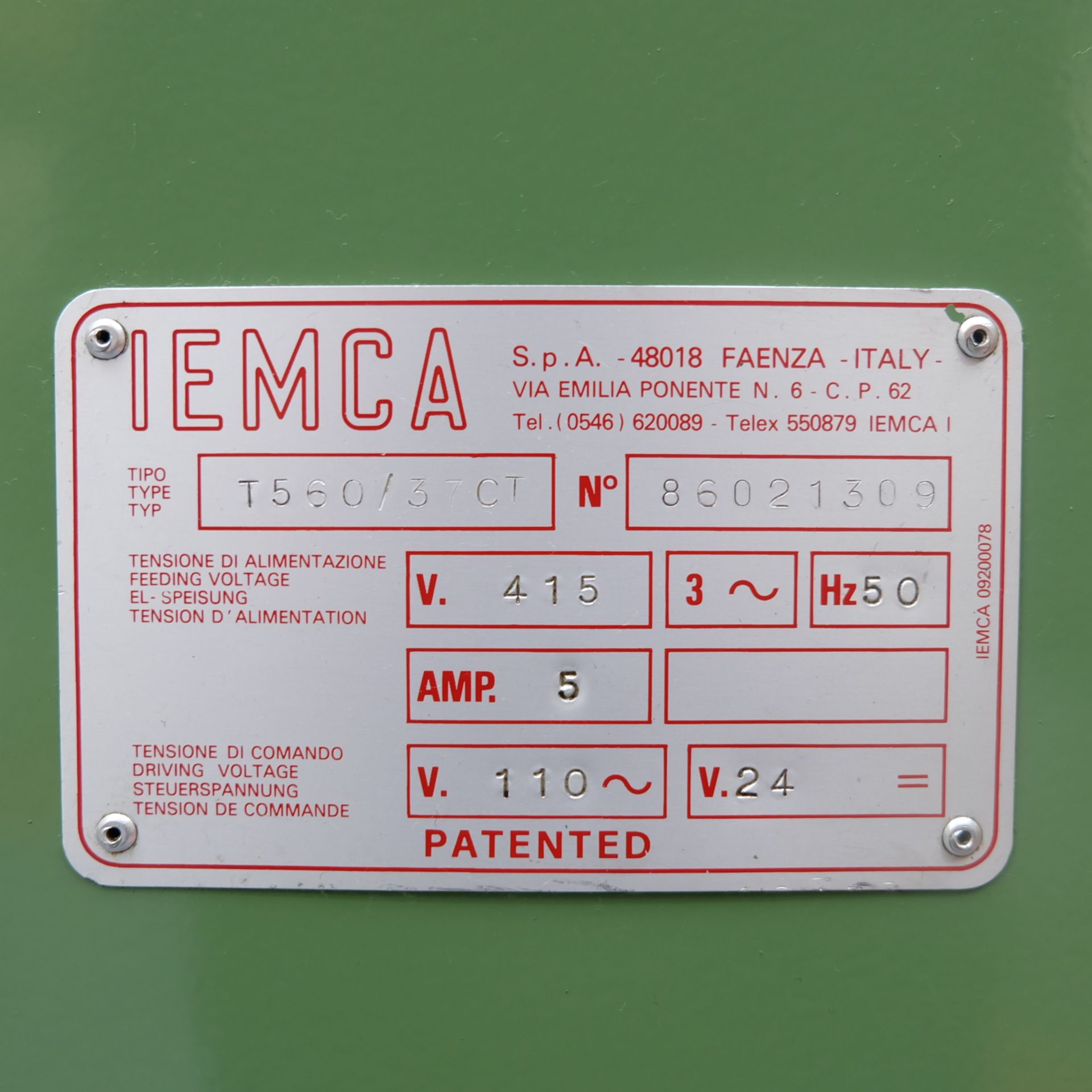 IEMCA Type T560/37CT Automatic Bar Feed. With Magazine P560. - Image 7 of 12