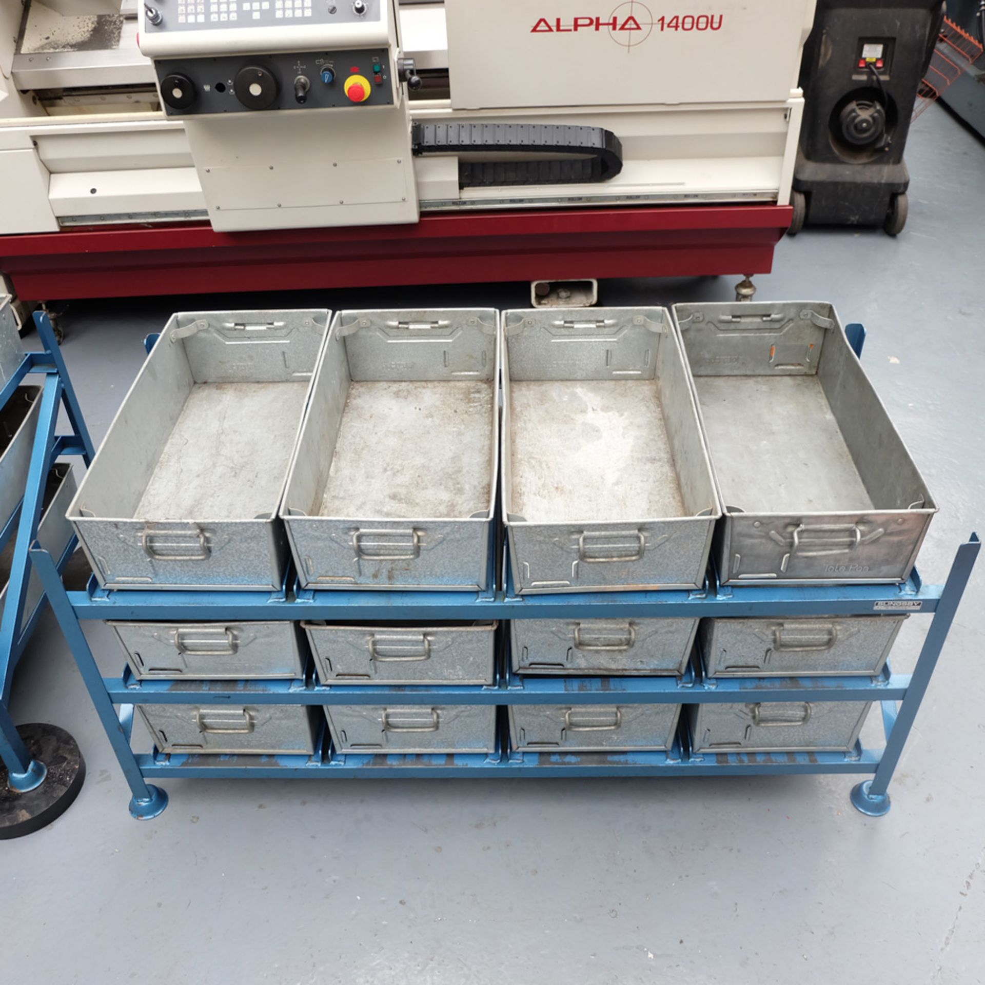 Galvanised Tote Pans on Two Stands. 24 x Galvanised Tote Pans - Image 5 of 6