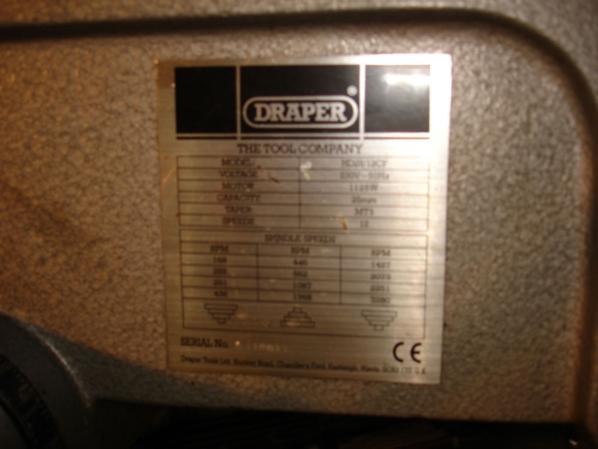 Draper Pillar Drill. Capacity 25 mm. 3 Morse Taper. - Image 5 of 5