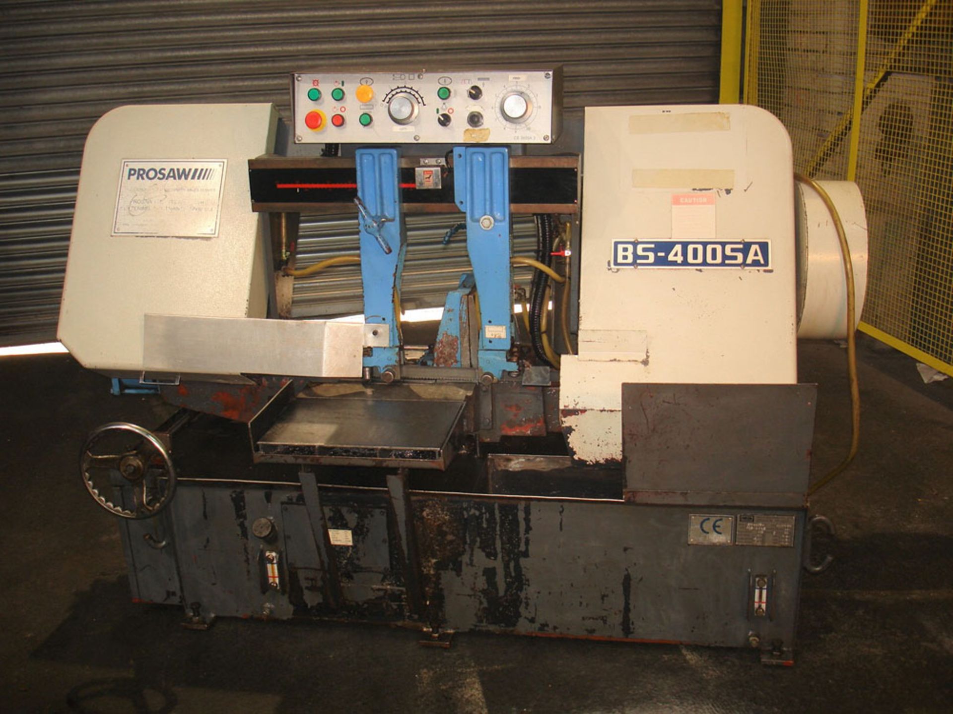 Mega BS 400 SA Horizontal Semi Automatic Bandsaw. Capacity 400mm. D.O.M 2012.