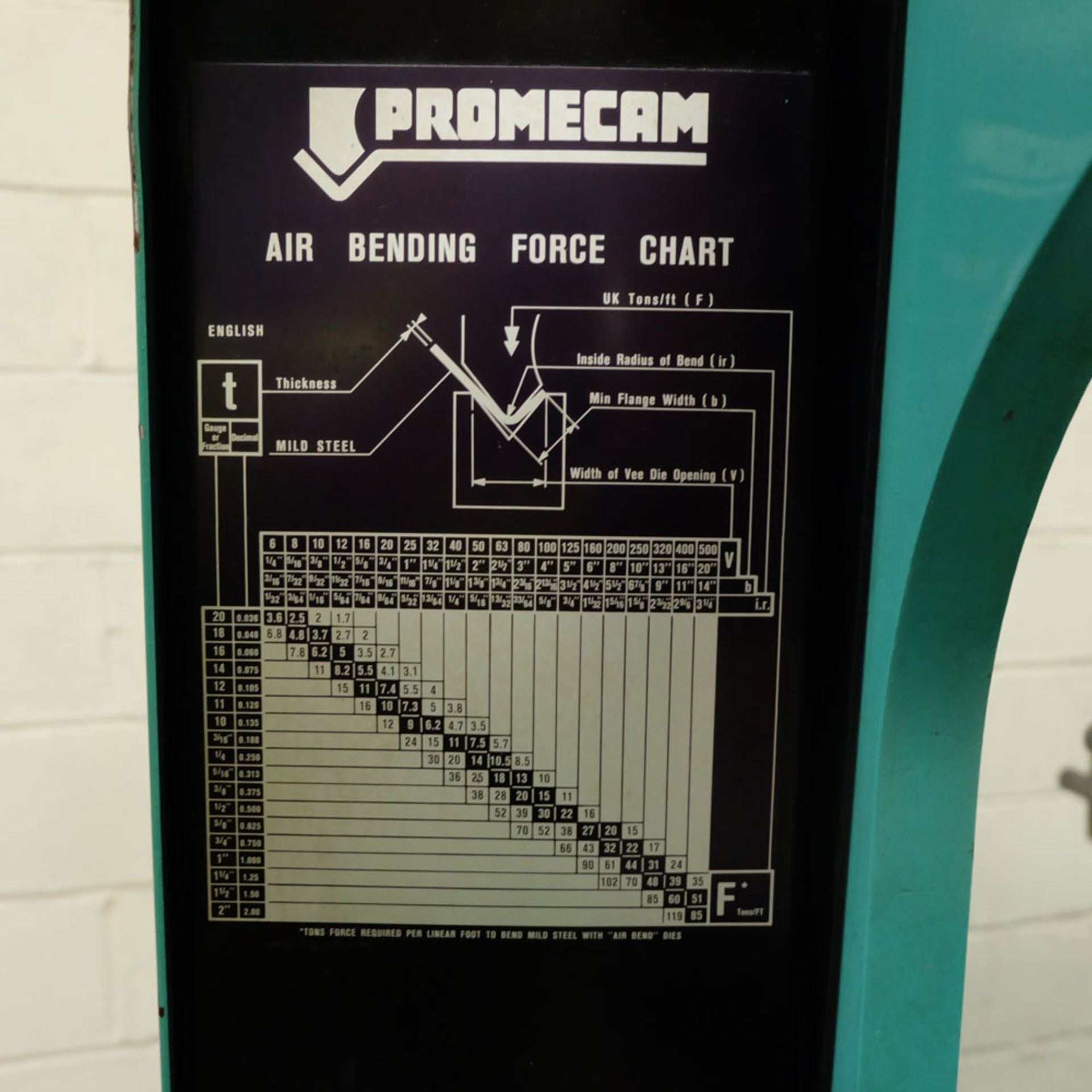 P & S Promecam RG-50-20 Hydraulic Press Brake. Capacity: 50 Tonnes. Bed Length: 2000mm. - Image 5 of 10