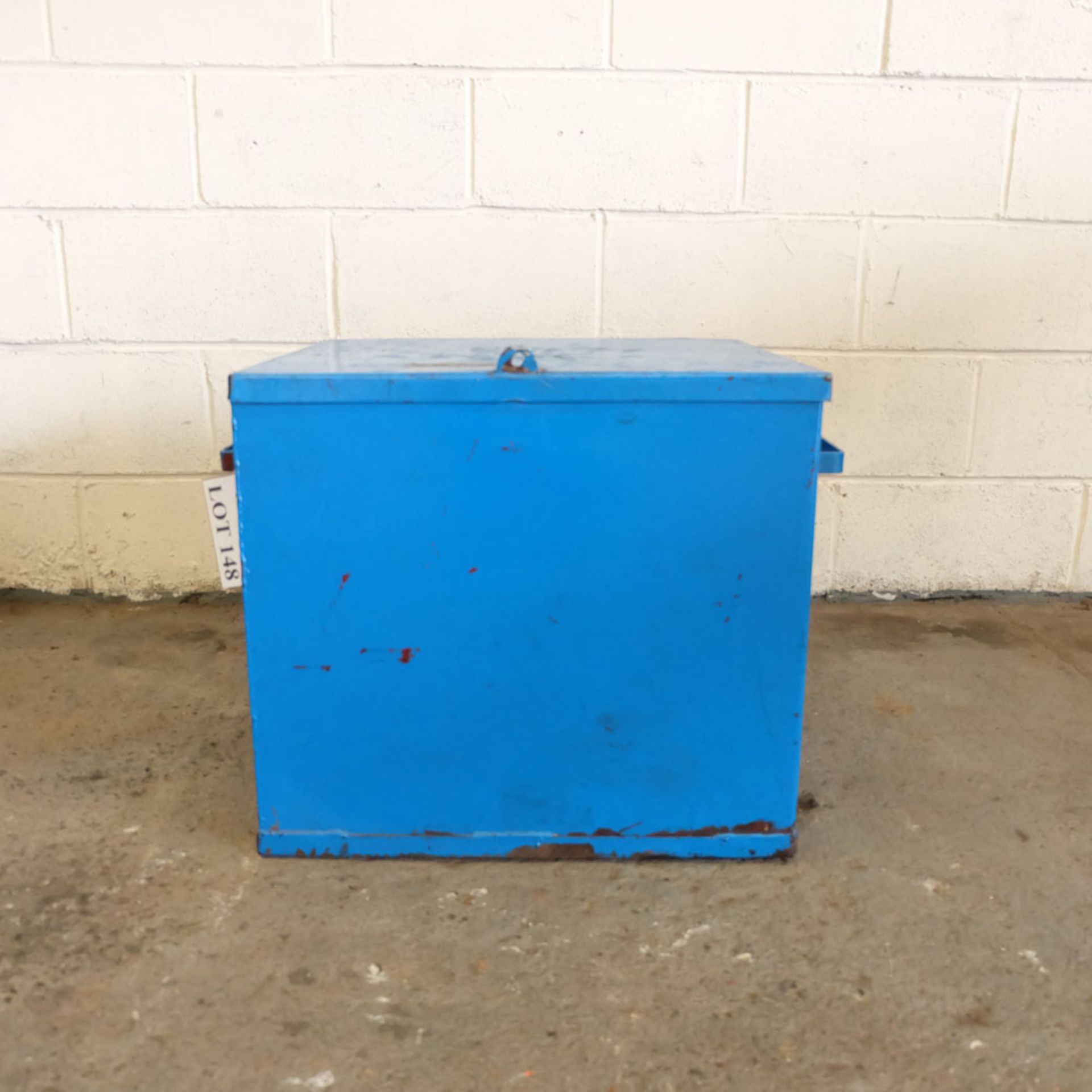 Steel Storage Box. Approx Size 22 1/2" x 20" x 20 1/2" High. - Image 2 of 5